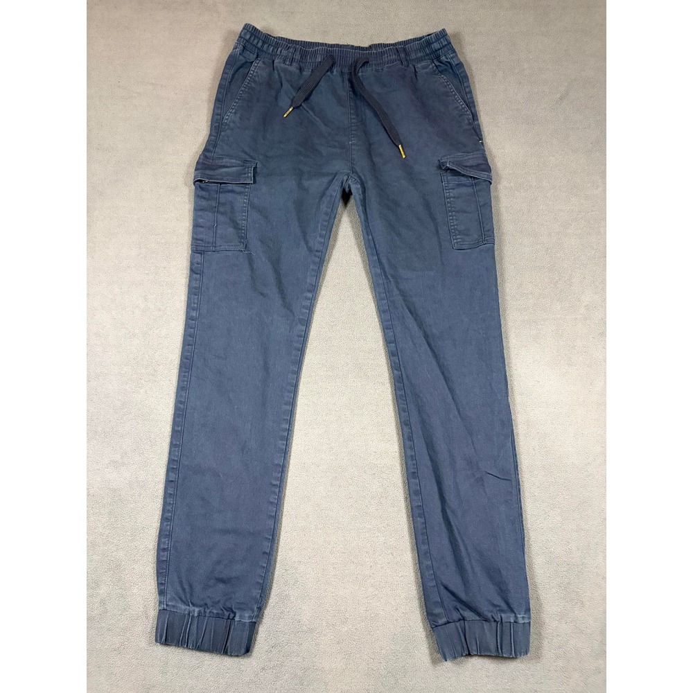 Riflessi Cargo Joggers Mens XL Blue Elastic Waist Drawstring Pockets